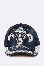 Cargar imagen en el visor de la galería, DIVA Crystal Embellished Denim Cap

