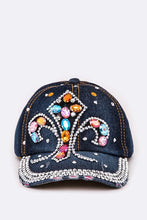 Cargar imagen en el visor de la galería, DIVA Crystal Embellished Denim Cap
