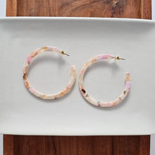 Load image into Gallery viewer, Cameron Hoops - Peachy Pink
