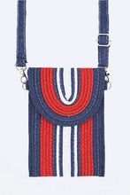 Load image into Gallery viewer, Mix Color Straw Crossbody Phone Bag
