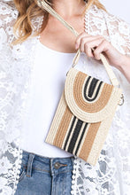 Load image into Gallery viewer, Mix Color Straw Crossbody Phone Bag

