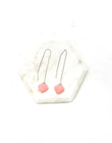 Pink Peach Diamond Threader Minimalist Earrings
