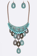 Load image into Gallery viewer, Mix Texture Western Statement Necklace Set
