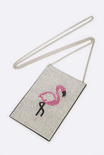 Load image into Gallery viewer, Flamingo Rhinestone Phone Pouch Swing Bag
