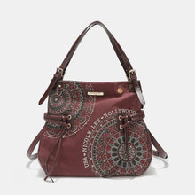 Cargar imagen en el visor de la galería, Nicole Lee USA Side Braided Tassel Inlaid Rhinestone Embroidery Hobo Bag
