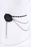 Satin Flower Iconic Layered Chain Belt