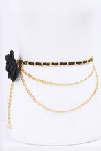 Load image into Gallery viewer, Satin Flower Iconic Layered Chain Belt
