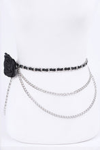 Load image into Gallery viewer, Satin Flower Iconic Layered Chain Belt
