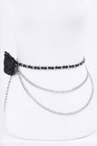 Satin Flower Iconic Layered Chain Belt