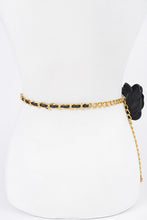 Load image into Gallery viewer, Satin Flower Iconic Layered Chain Belt
