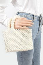 Cargar imagen en el visor de la galería, Faux Pearl Braided Iconic Basket Top Handle Clutch
