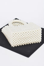 Cargar imagen en el visor de la galería, Faux Pearl Braided Iconic Basket Top Handle Clutch
