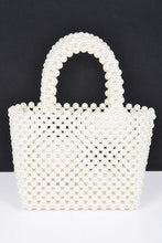 Cargar imagen en el visor de la galería, Faux Pearl Braided Iconic Basket Top Handle Clutch
