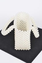 Cargar imagen en el visor de la galería, Faux Pearl Braided Iconic Basket Top Handle Clutch
