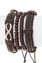 Cargar imagen en el visor de la galería, INFINITY SIGN MIX BEADS LEATHER BRACELET SET
