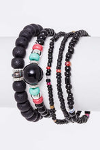 Cargar imagen en el visor de la galería, Mix Beads Layered Stretch Bracelet Set
