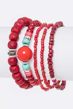 Cargar imagen en el visor de la galería, Mix Beads Layered Stretch Bracelet Set
