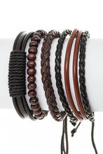 Cargar imagen en el visor de la galería, UNISEX MIX BEADS LEATHER BRACELET SET
