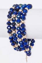 Cargar imagen en el visor de la galería, Lapis Faceted Bead Wrap Around Bracelet
