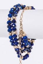 Cargar imagen en el visor de la galería, Lapis Faceted Bead Wrap Around Bracelet
