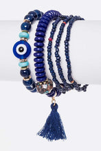Load image into Gallery viewer, Evil Eye Mix Beads Stretch Bracelet Set
