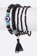 Cargar imagen en el visor de la galería, Evil Eye Mix Beads Stretch Bracelet Set
