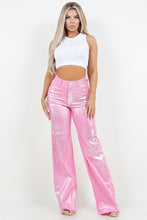 Load image into Gallery viewer, Metallic Wide Leg Jean in Pink
