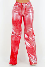 Cargar imagen en el visor de la galería, Metallic Wide Leg Jean in Red
