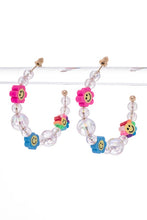 Load image into Gallery viewer, Smiley Flower Bubble Hoop Earrings
