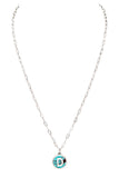 Initial D Turquoise Pendant Necklace