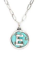 Load image into Gallery viewer, Initial E Turquoise Pendant Necklace
