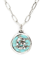 Load image into Gallery viewer, Initial G Turquoise Pendant Necklace
