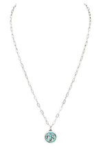 Load image into Gallery viewer, Initial H Turquoise Pendant Necklace
