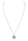 Initial N Turquoise Pendant Necklace