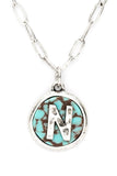 Initial N Turquoise Pendant Necklace