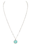 Initial T Turquoise Pendant Necklace