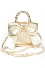 Cargar imagen en el visor de la galería, Metallic Bow Tie Top Handle Swing Bag
