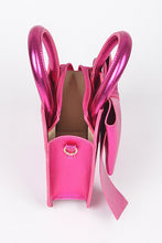 Cargar imagen en el visor de la galería, Metallic Bow Tie Top Handle Swing Bag
