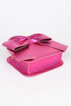 Cargar imagen en el visor de la galería, Metallic Bow Tie Top Handle Swing Bag
