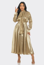Load image into Gallery viewer, Satin Bow-Tie Midi Dress
