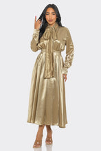 Load image into Gallery viewer, Satin Bow-Tie Midi Dress
