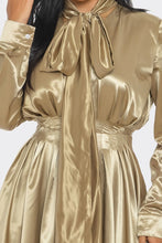 Load image into Gallery viewer, Satin Bow-Tie Midi Dress
