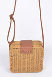 Straw Weaved Box Swing Bag