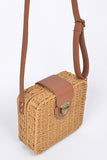 Straw Weaved Box Swing Bag