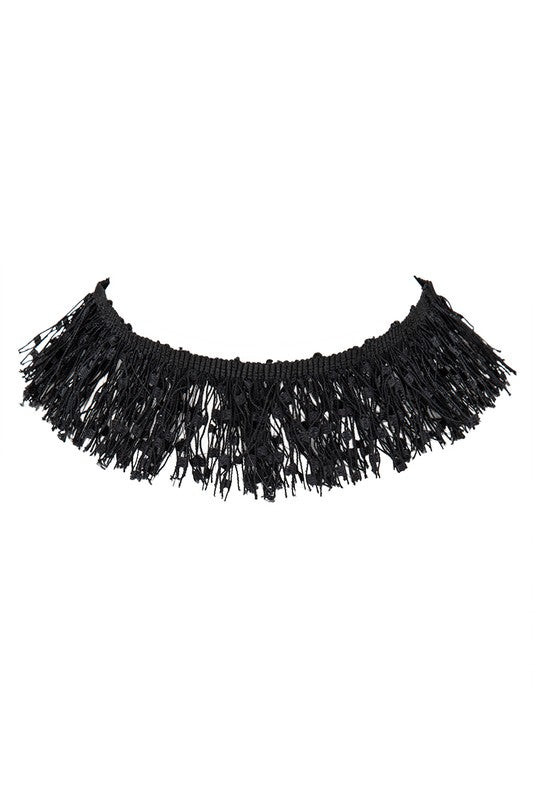 Confetti Fringe Tassel Choker Necklace
