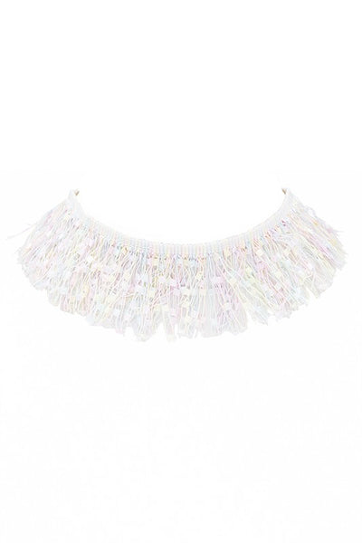 AB Confetti Fringe Tessel Choker Necklace