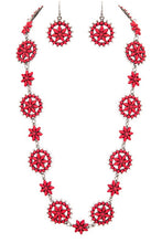 Load image into Gallery viewer, Stone Flower Station Long Necklace Set

