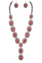 Load image into Gallery viewer, Stone Link Western Statement Necklace Set
