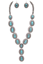 Load image into Gallery viewer, Stone Link Western Statement Necklace Set
