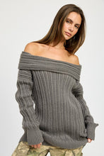Load image into Gallery viewer, OVERSIZED OFF SHOULDER SWEATER
